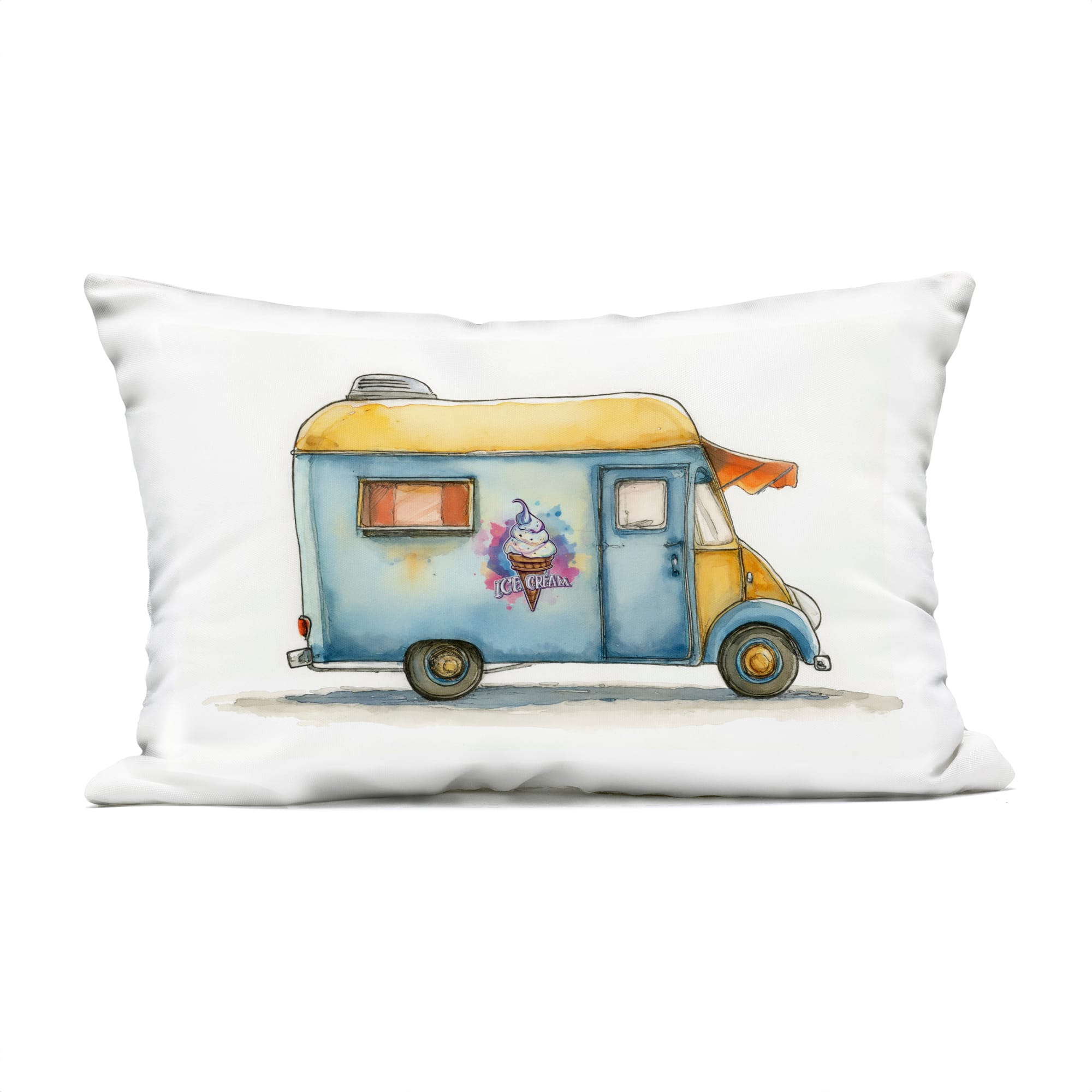 Stupell Industries 14" x 20" Retro Ice Cream Truck Outdoor Print Throw Pillow